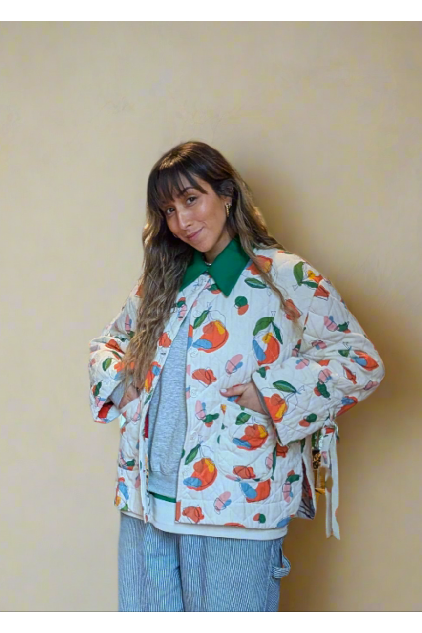 Orange Harvest / Woodland Walk reversible quilted jacket