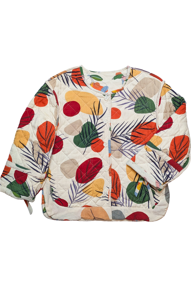 Orange Harvest / Woodland Walk reversible quilted jacket