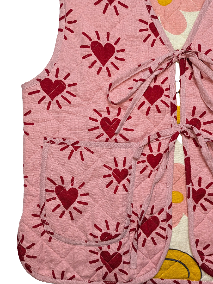 Love Shine / Happy Hippy reversible quilted waistcoat