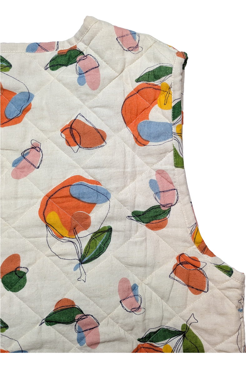 Orange Harvest / Woodland reversible quilted waistcoat