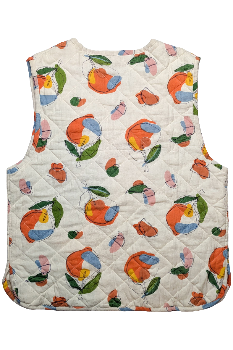 Orange Harvest / Woodland reversible quilted waistcoat