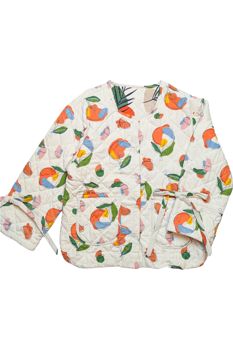 Orange Harvest / Woodland Walk reversible quilted jacket