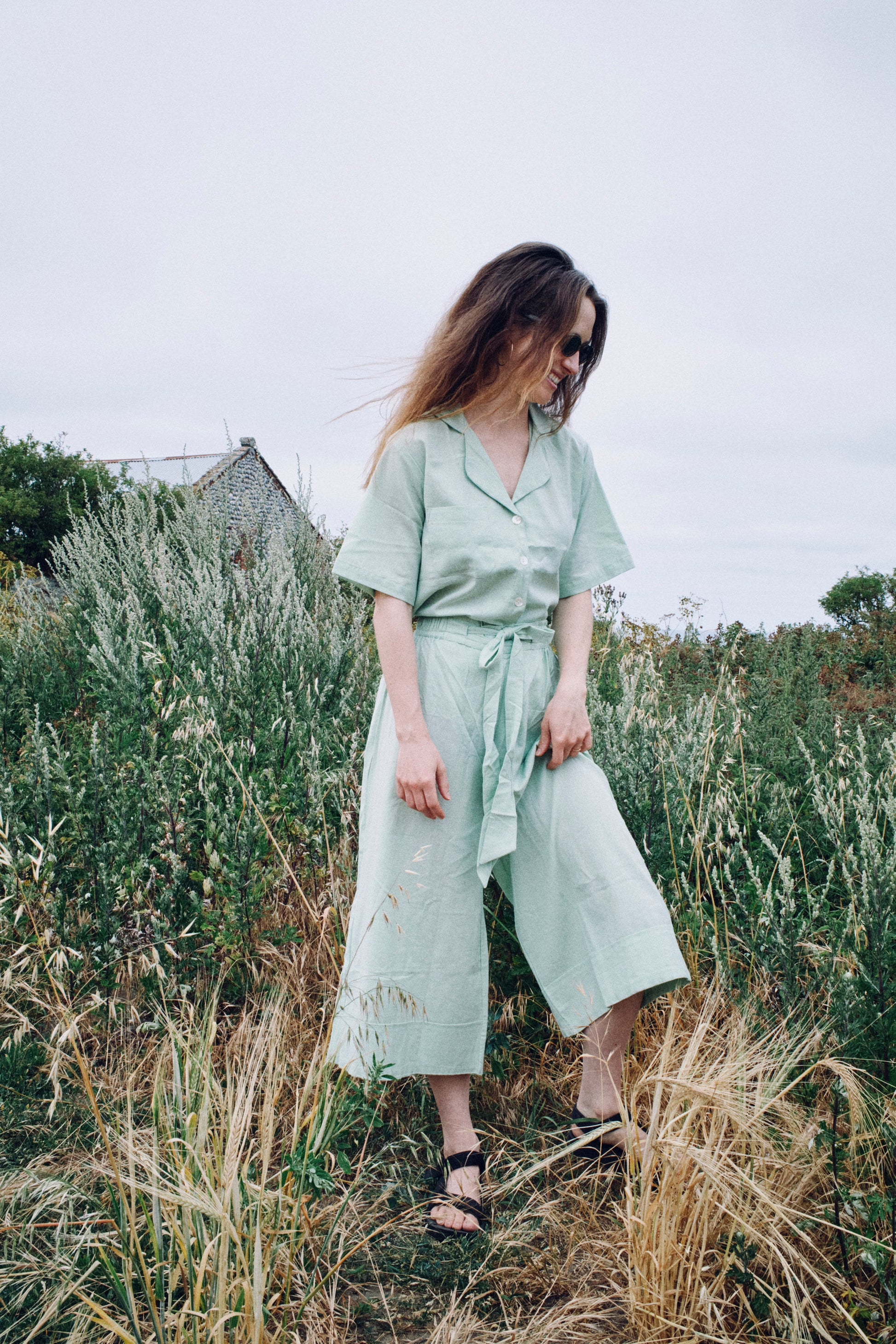 Matcha Wide Hem Culottes