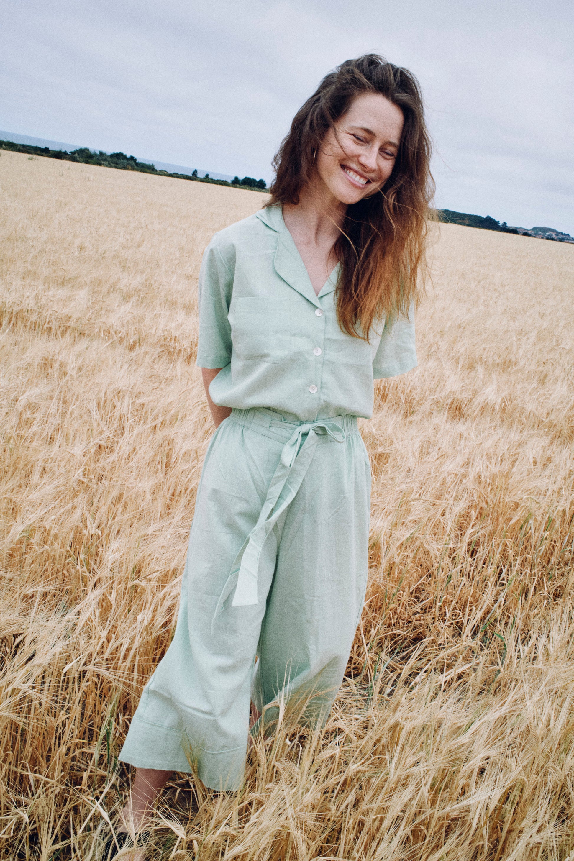 Matcha Wide Hem Culottes