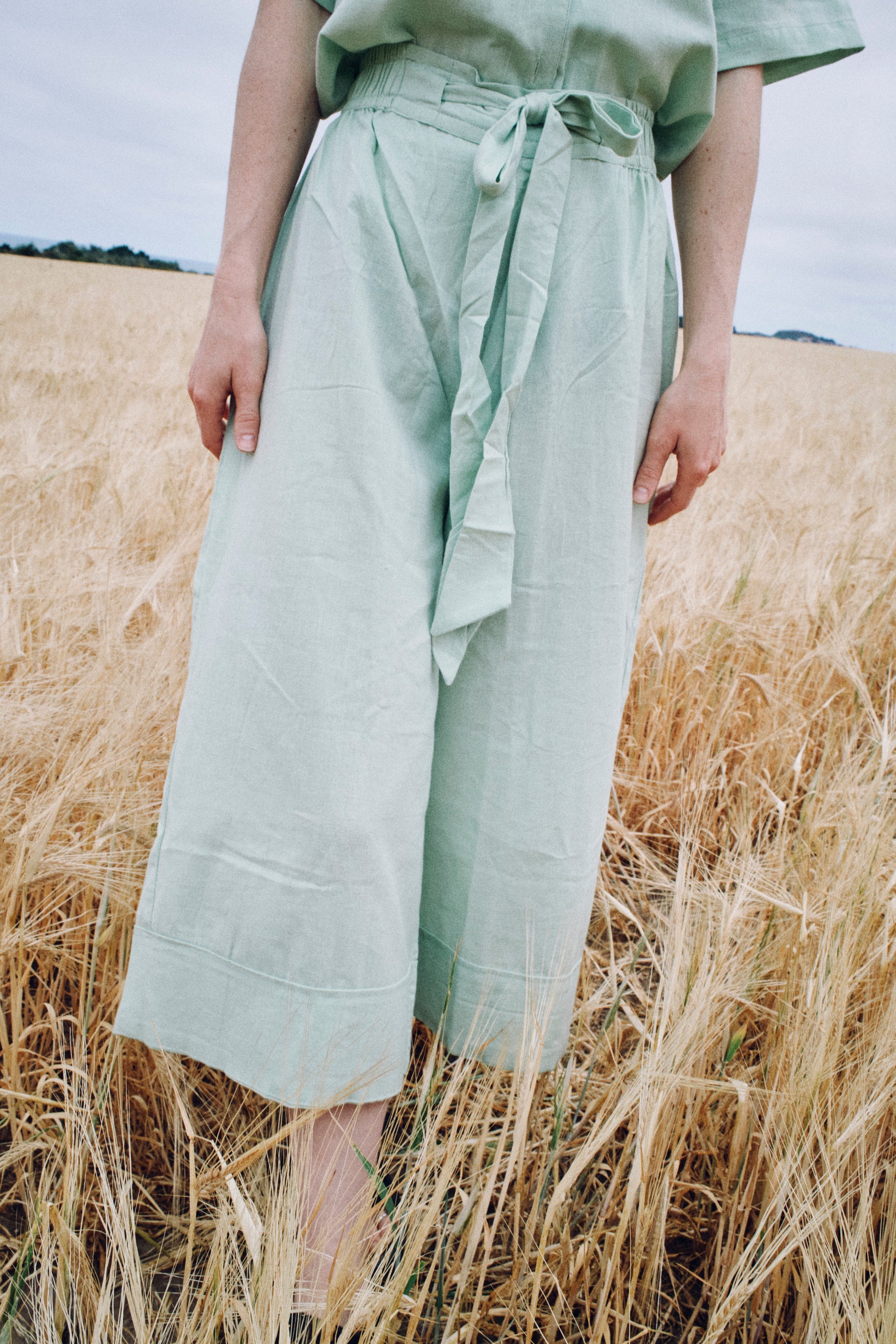 Matcha Wide Hem Culottes