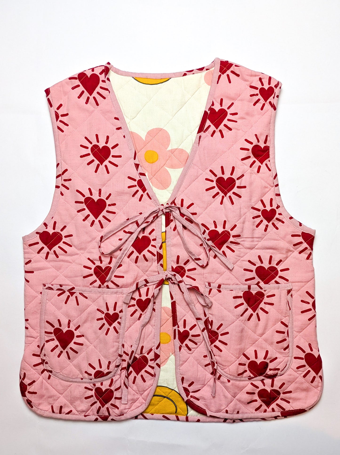 Love Shine / Happy Hippy reversible quilted waistcoat