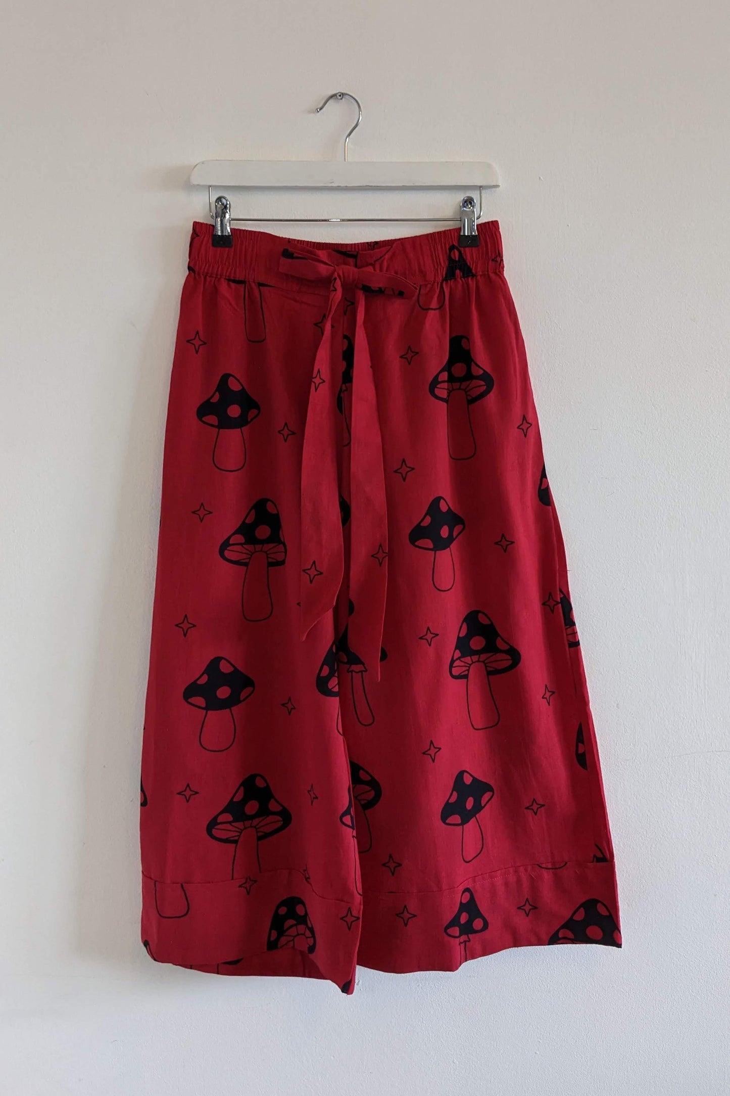 Red Mushroom Wide Hem Culottes