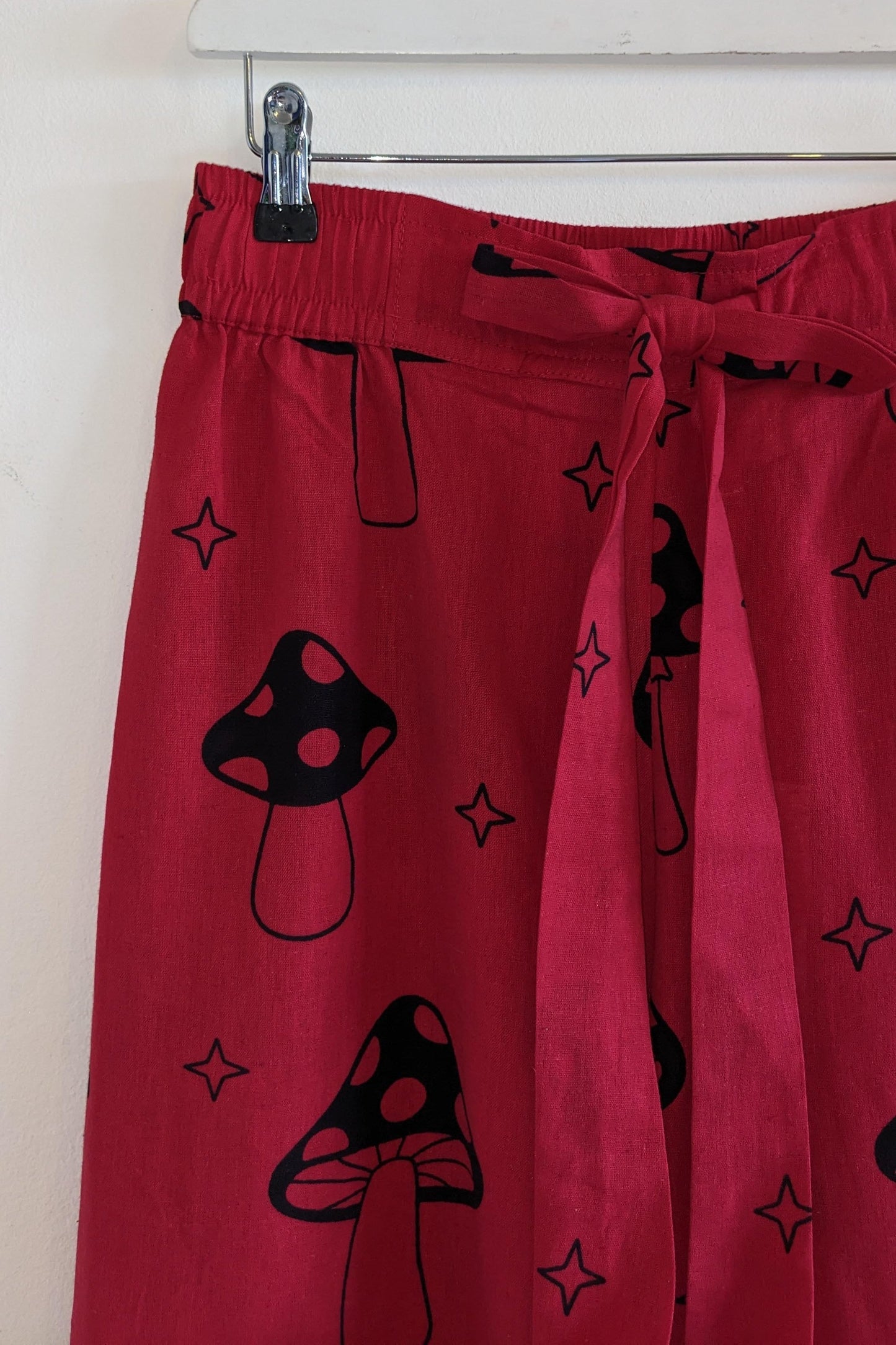 Red Mushroom Wide Hem Culottes