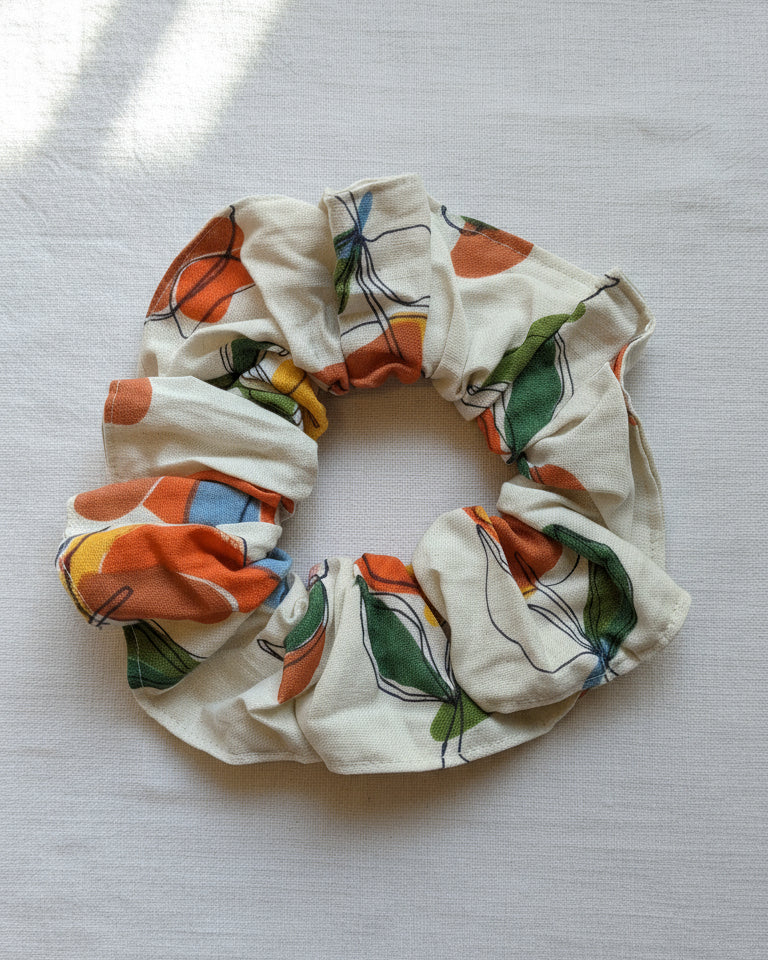 Large Orange Harvest Scrunchie