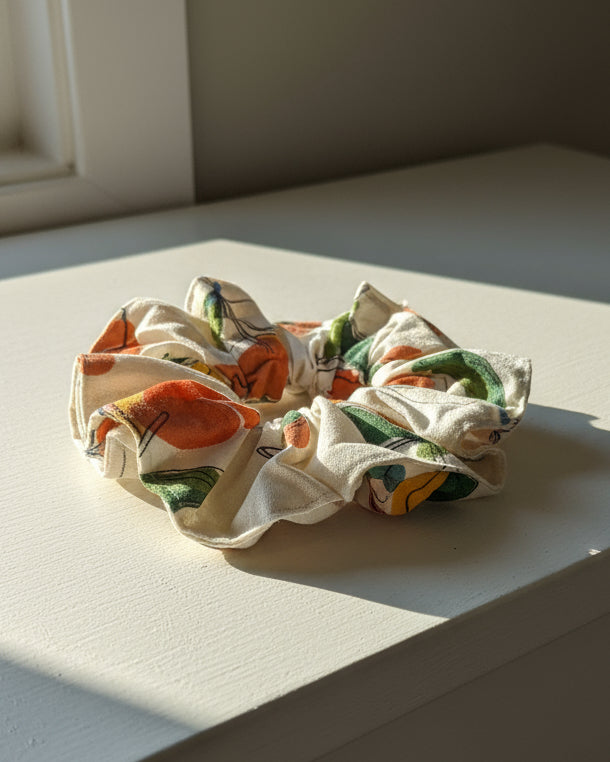 Large Orange Harvest Scrunchie