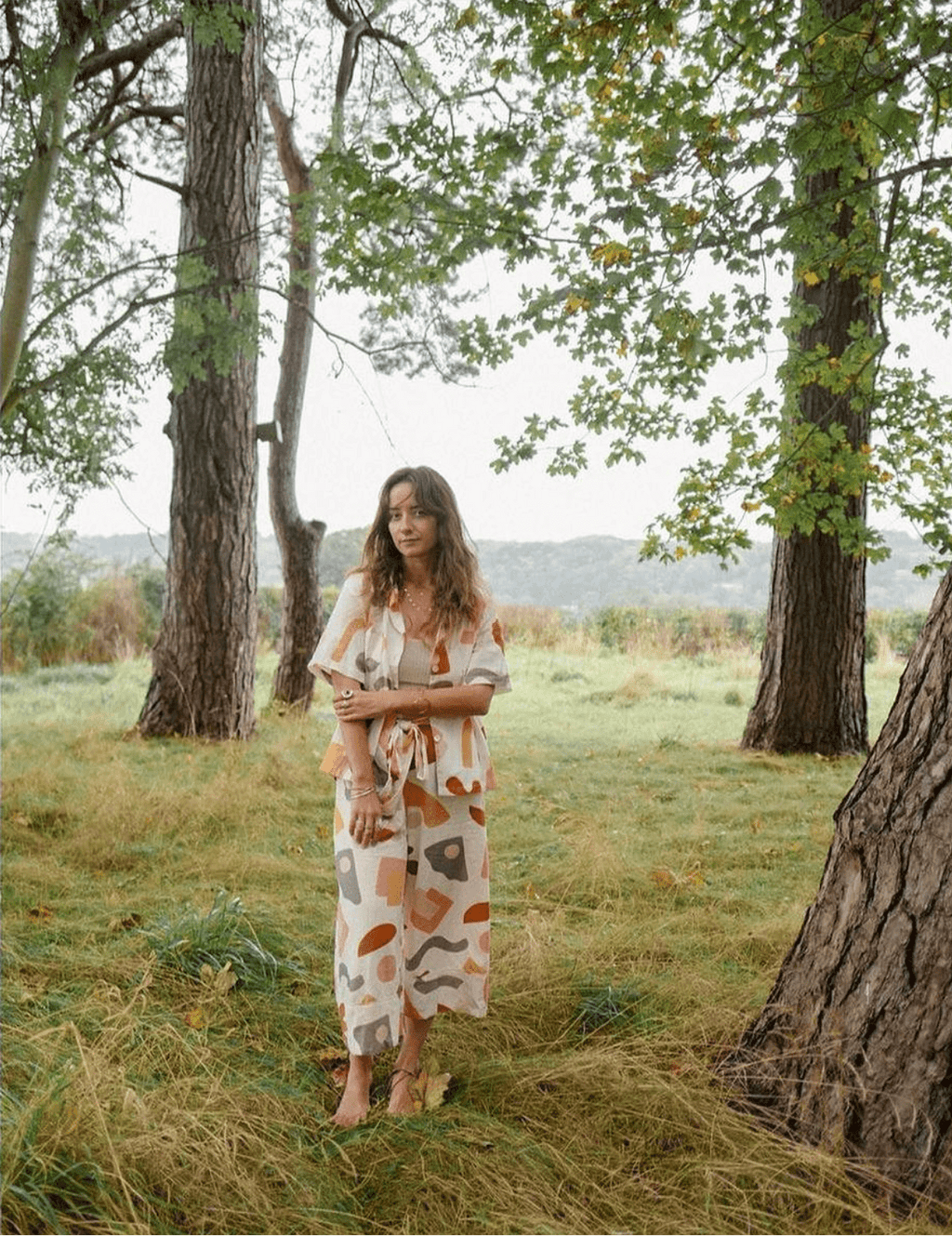 Abstract Wide Hem Culottes - Periodical Powers
