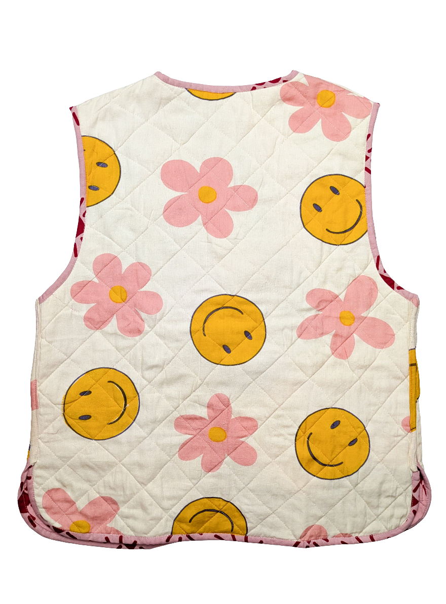 Made-to-Order Love Shine / Happy Hippy reversible quilted waistcoat