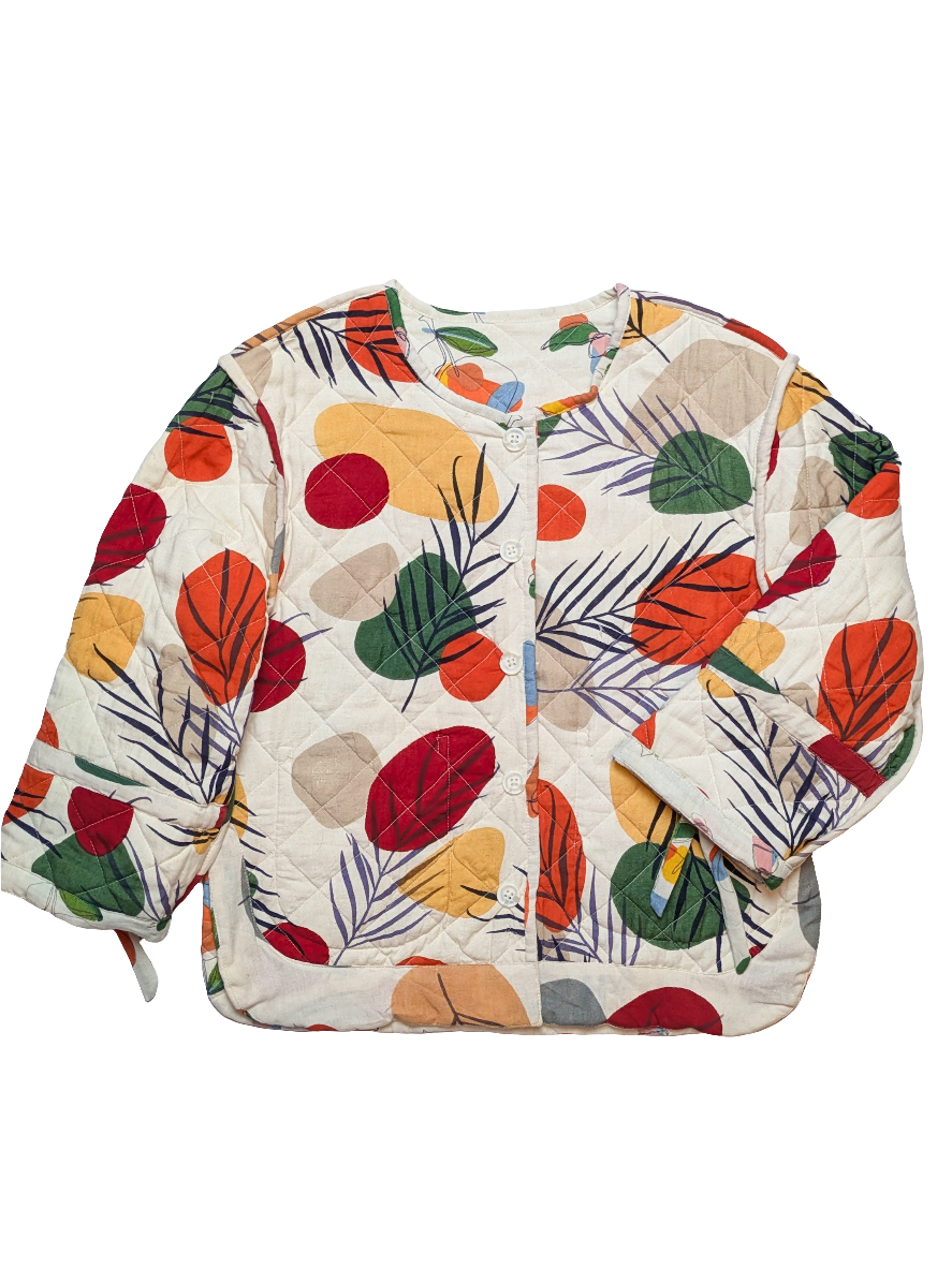 Orange Harvest / Woodland Walk reversible quilted jacket