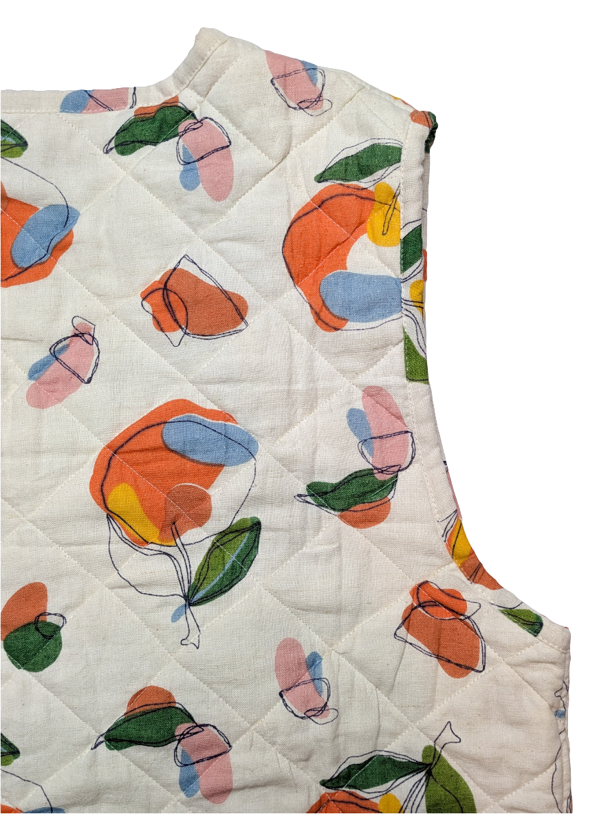 Orange Harvest / Woodland reversible quilted waistcoat