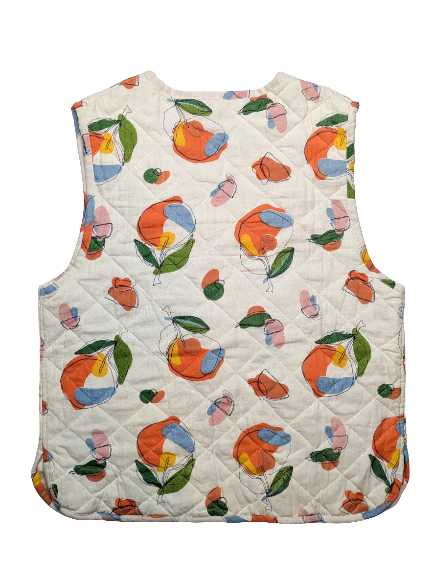 Orange Harvest / Woodland reversible quilted waistcoat