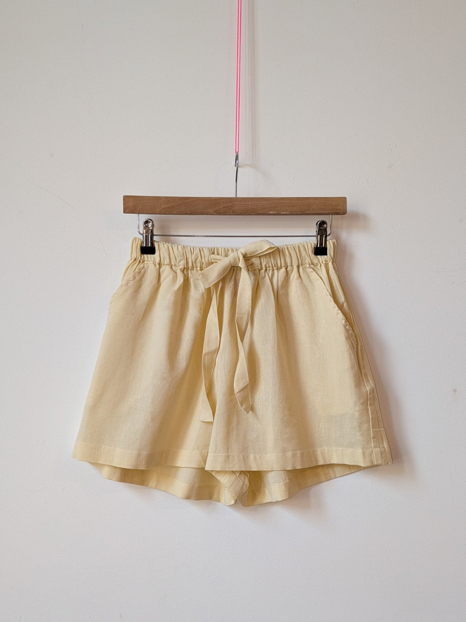 Butter Yellow Cotton Drawstring Shorts - Periodical Powers