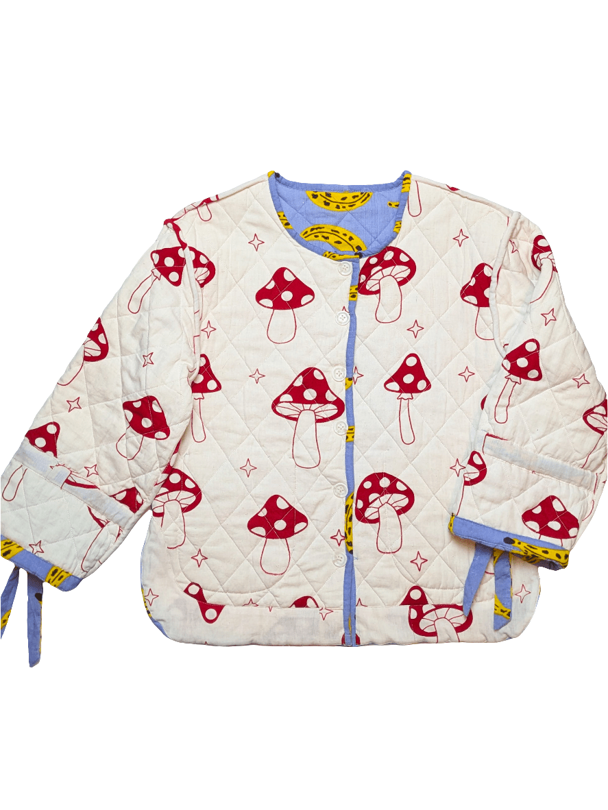 Cool Banana / Magic Mushroom reversible quilted jacket - Periodical Powers