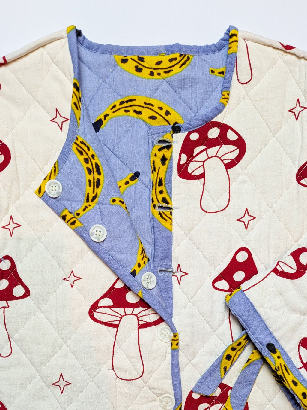 Cool Banana / Magic Mushroom reversible quilted jacket - Periodical Powers