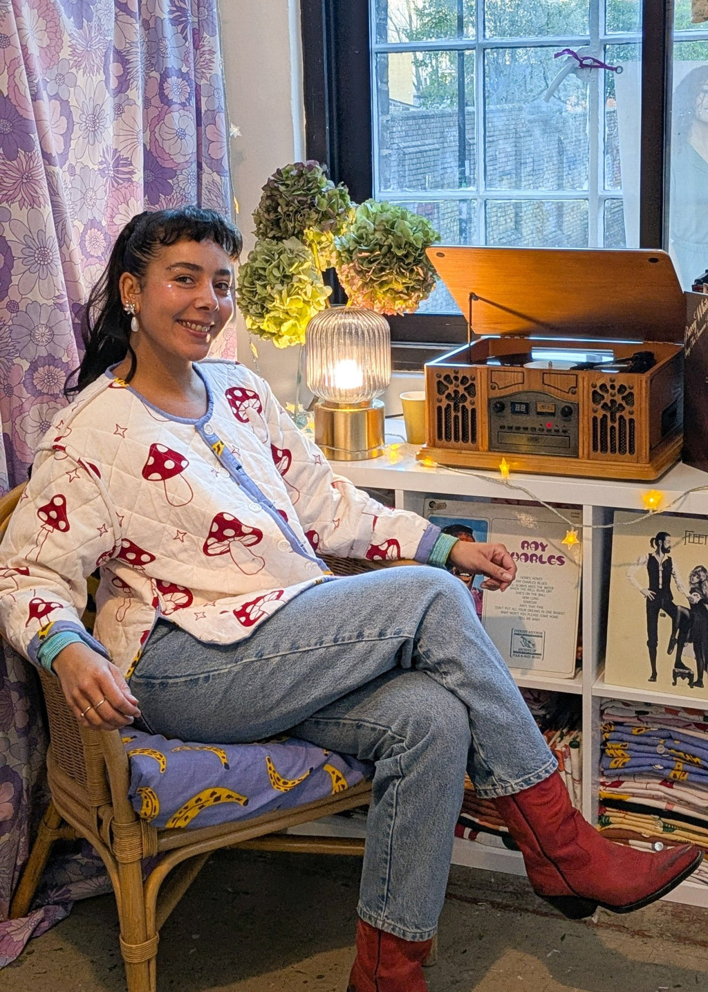 Cool Banana / Magic Mushroom reversible quilted jacket - Periodical Powers