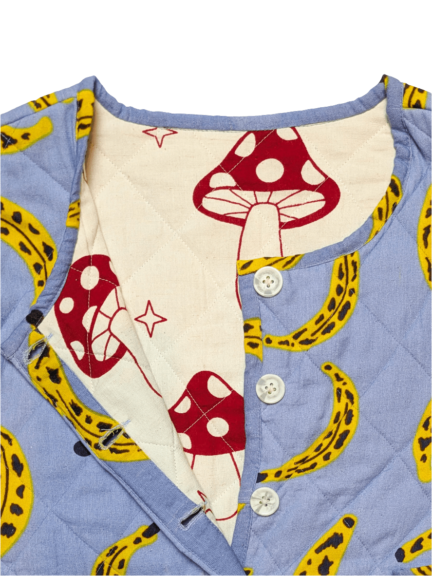 Cool Banana / Magic Mushroom reversible quilted jacket - Periodical Powers