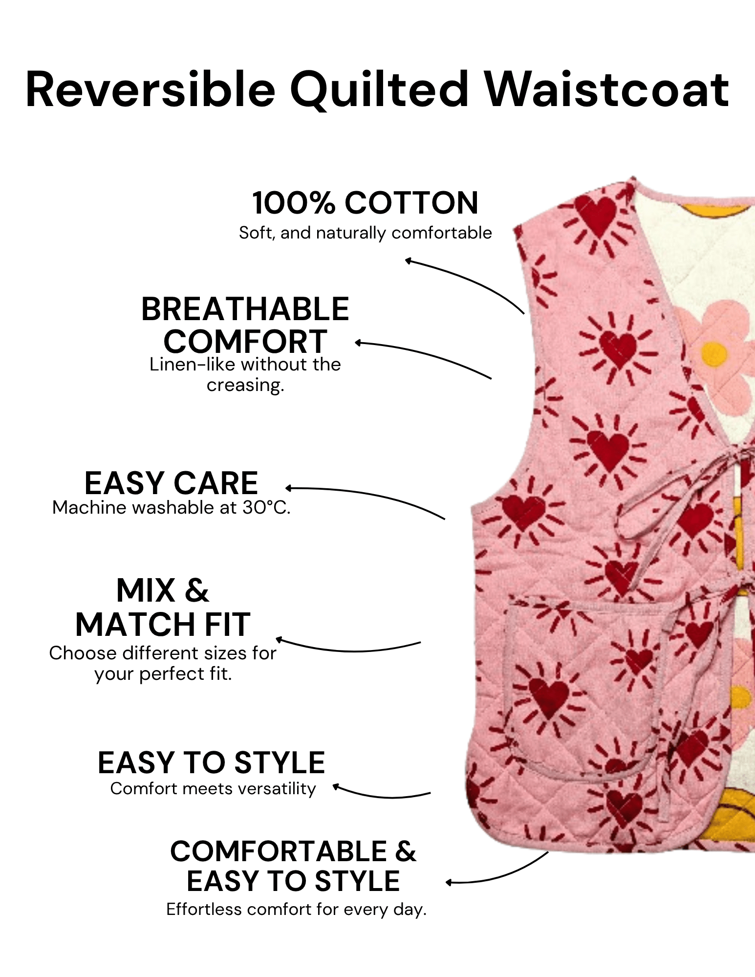 Cool Banana / Magic Mushroom reversible quilted waistcoat - Periodical Powers