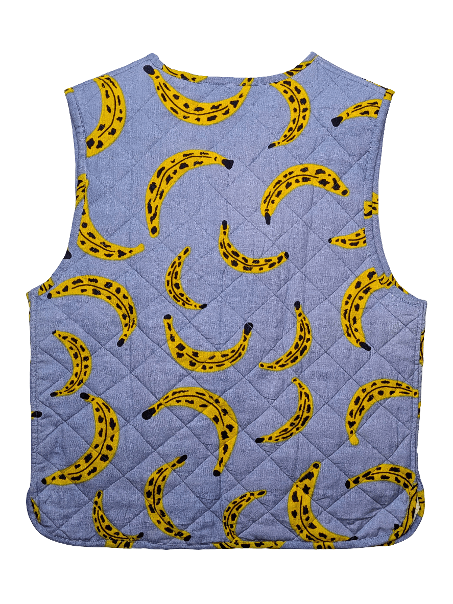 Cool Banana / Magic Mushroom reversible quilted waistcoat - Periodical Powers