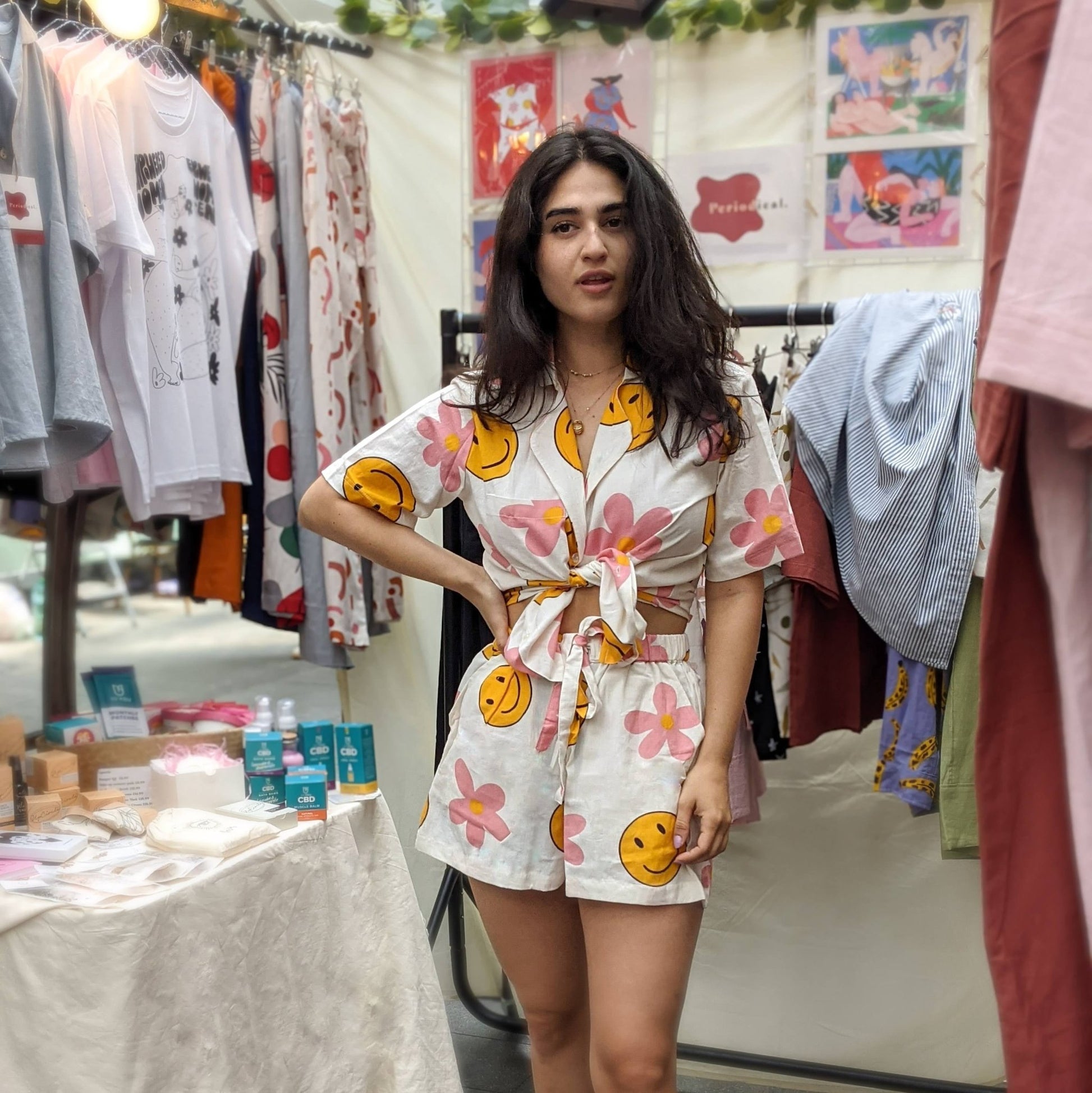 Happy Hippy Drawstring Shorts - Periodical Powers