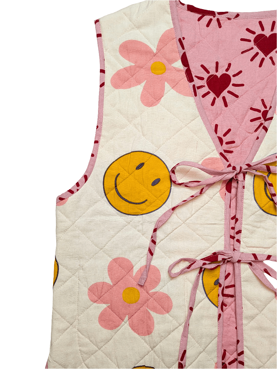 Love Shine / Happy Hippy reversible quilted waistcoat - Periodical Powers