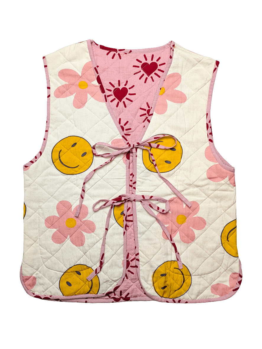 Love Shine / Happy Hippy reversible quilted waistcoat - Periodical Powers
