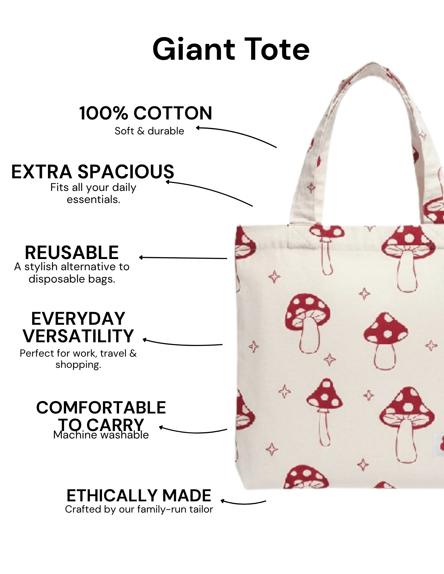 Magic Mushroom Giant Tote - Periodical Powers