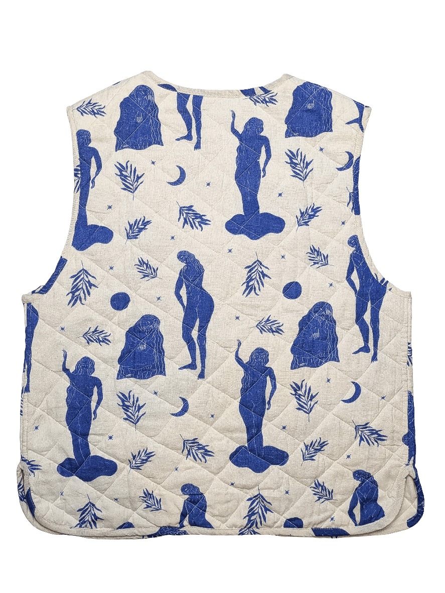 Moonlight & Abstract reversible quilted waistcoat - Periodical Powers