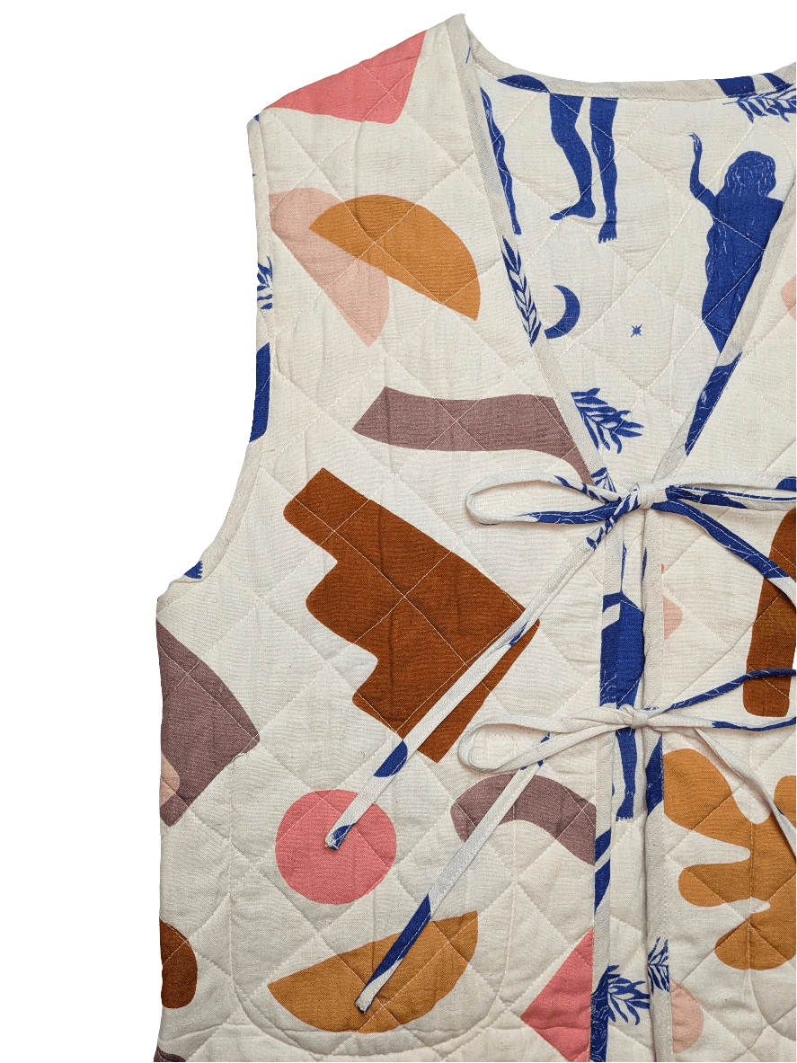 Moonlight & Abstract reversible quilted waistcoat - Periodical Powers