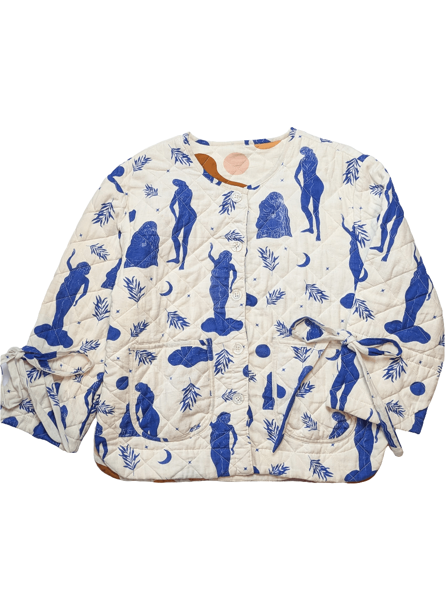 Moonlight Rituals/ Abstract reversible quilted jacket - Periodical Powers