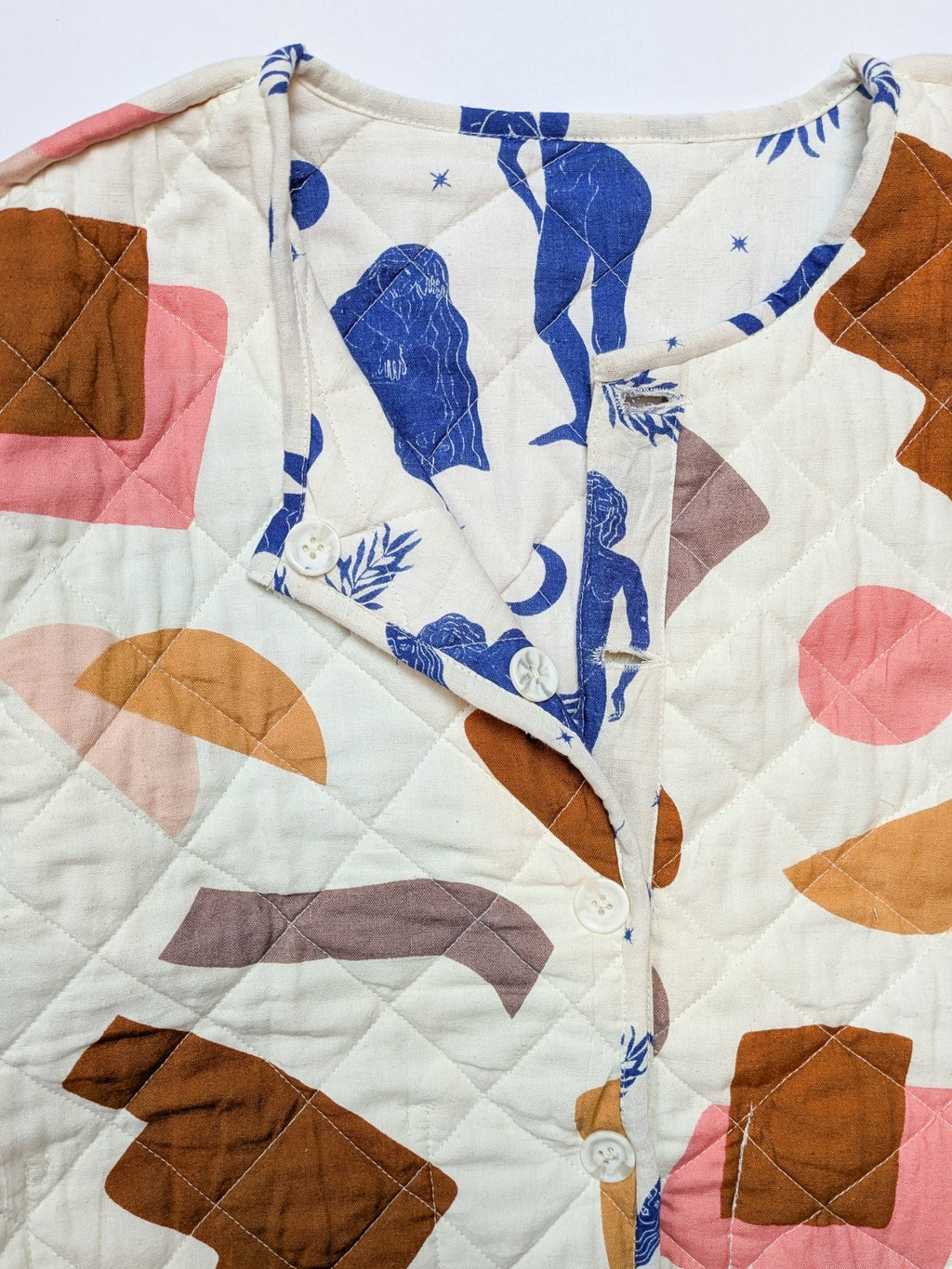 Moonlight Rituals/ Abstract reversible quilted jacket - Periodical Powers