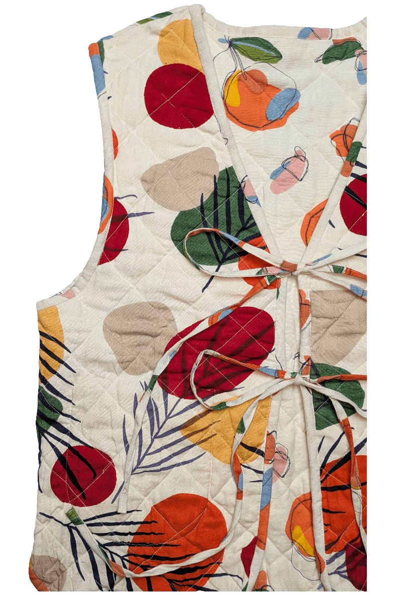 Orange Harvest / Woodland reversible quilted waistcoat - Periodical Powers