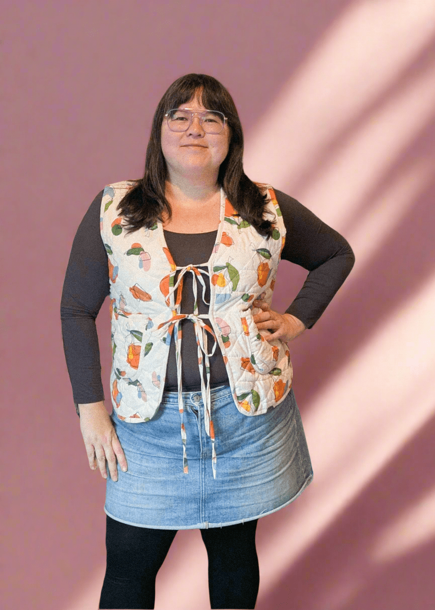 Orange Harvest / Woodland reversible quilted waistcoat - Periodical Powers