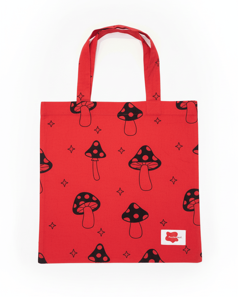 Red & Black Mushroom Tote - Periodical Powers