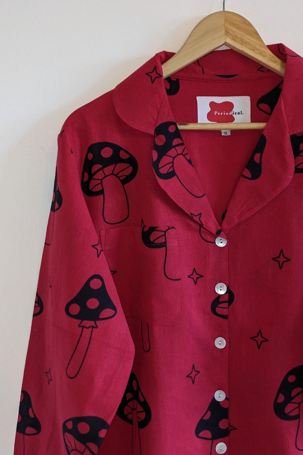 Red Mushroom Long Sleeve Shirt - Periodical Powers