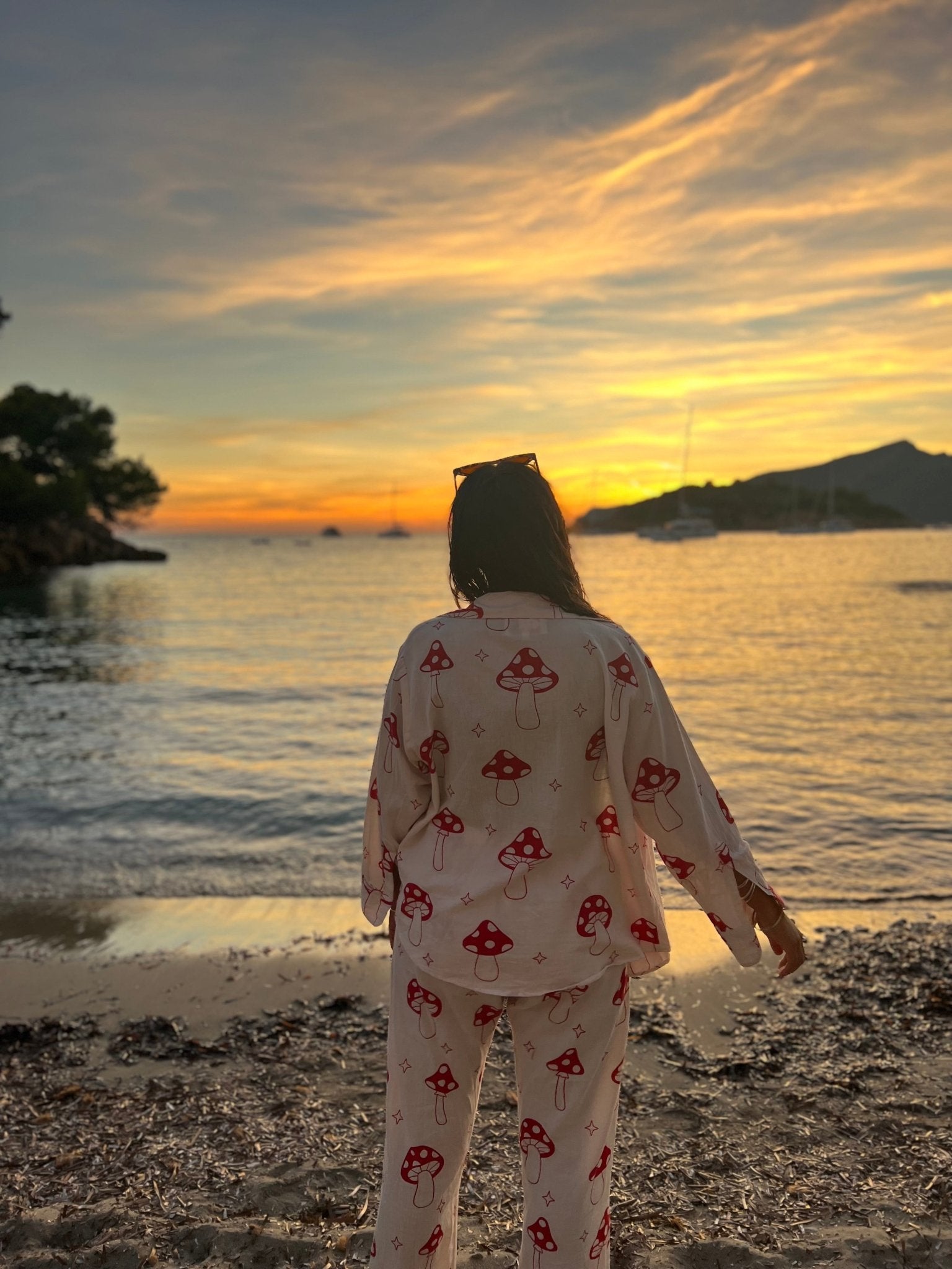 Red Mushroom Long Sleeve Shirt - Periodical Powers