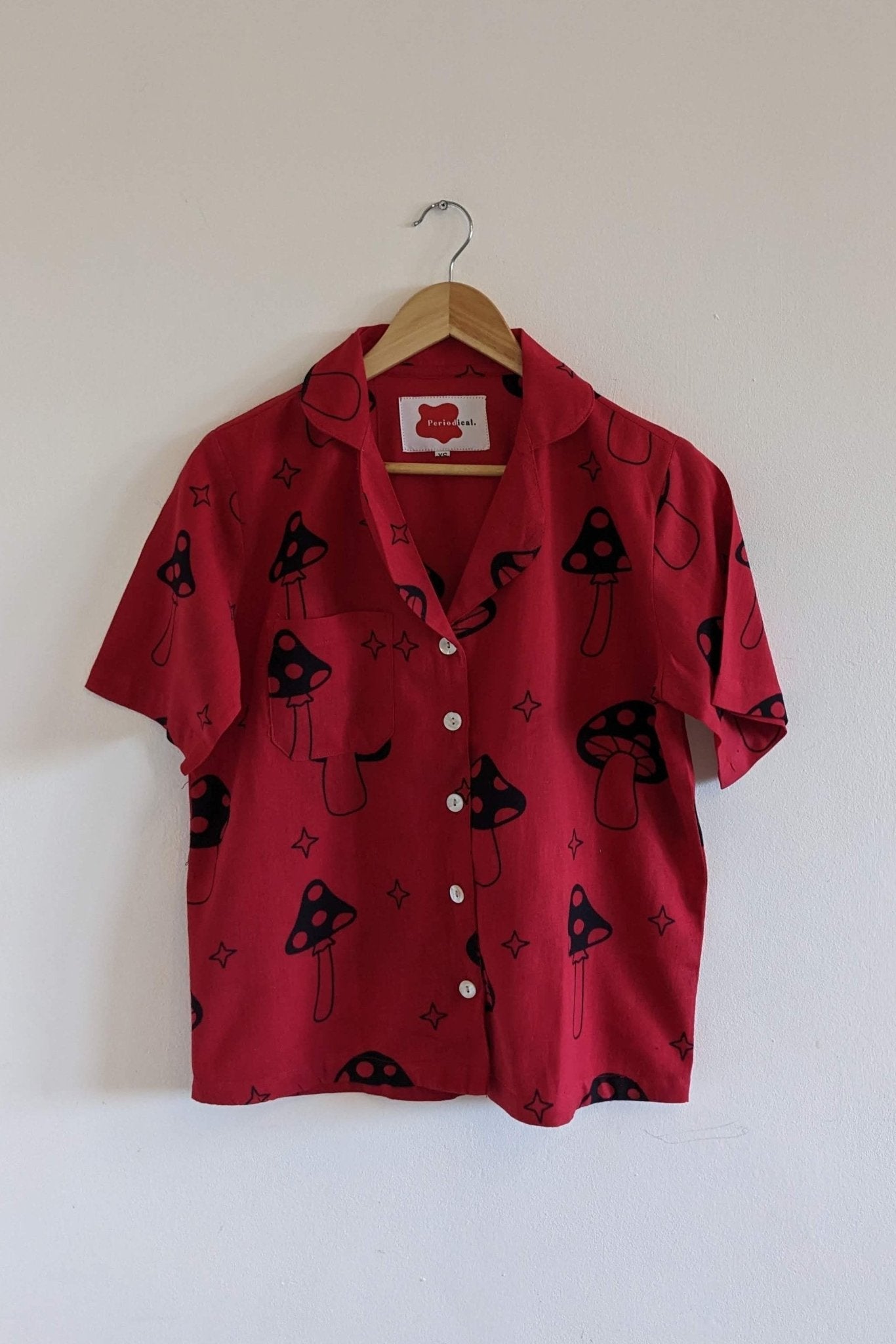 Red Mushroom Short Sleeve Shirt - Periodical Powers