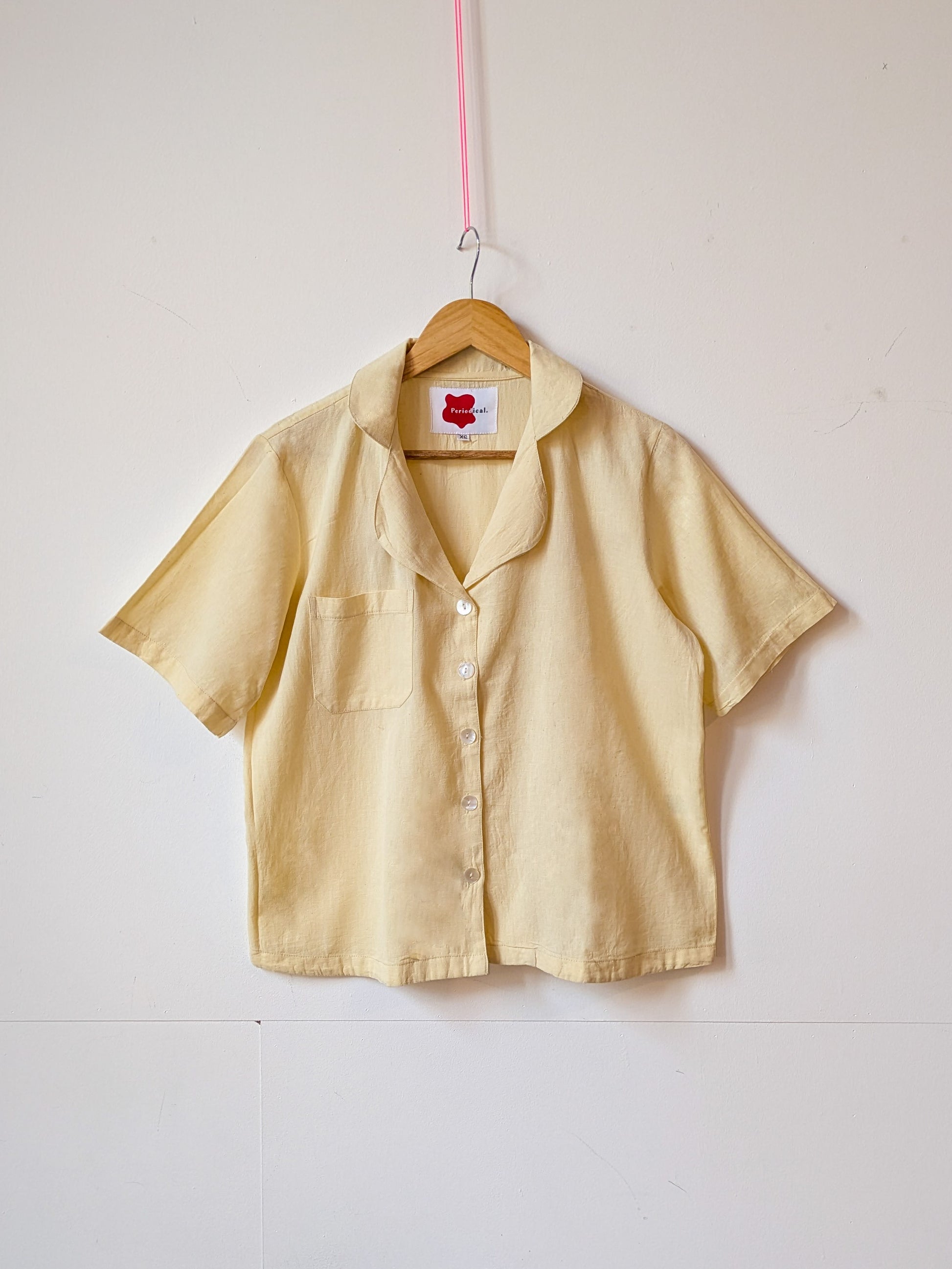 Butter Yellow Short Sleeve Cotton Shirt