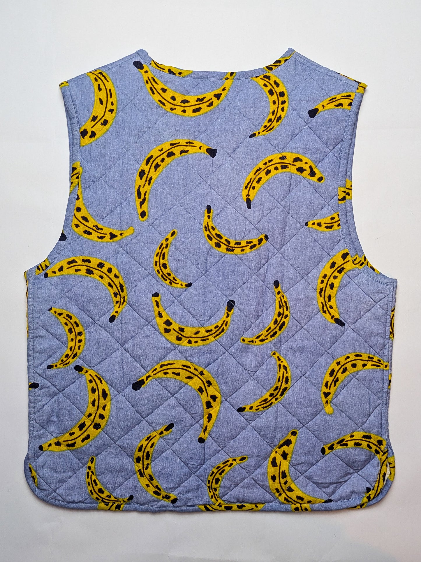 Cool Banana / Magic Mushroom reversible quilted waistcoat