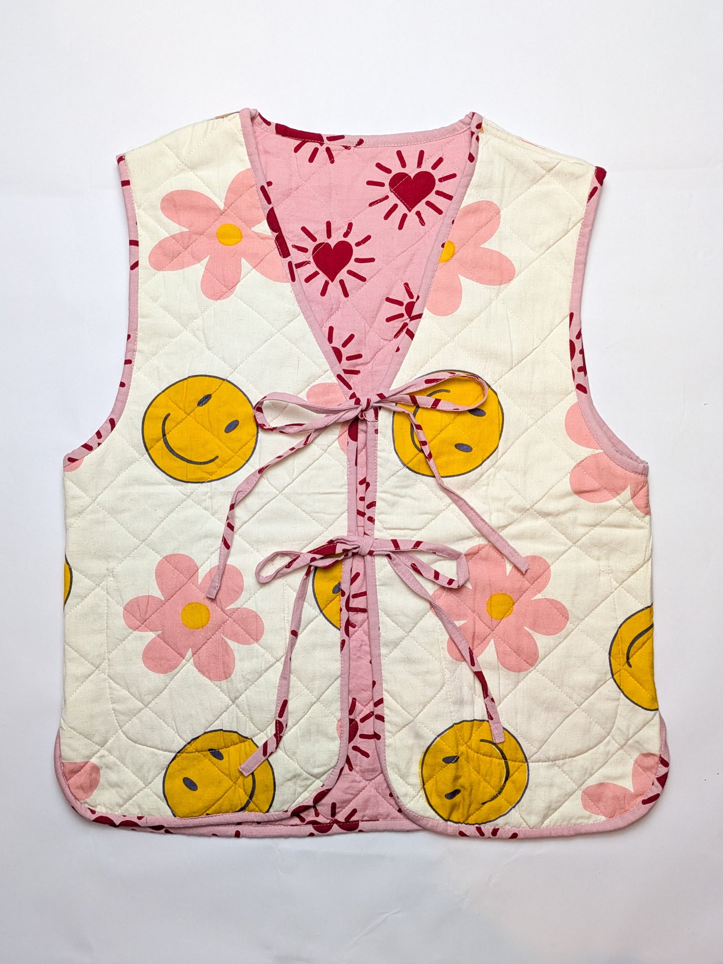 Love Shine / Happy Hippy reversible quilted waistcoat