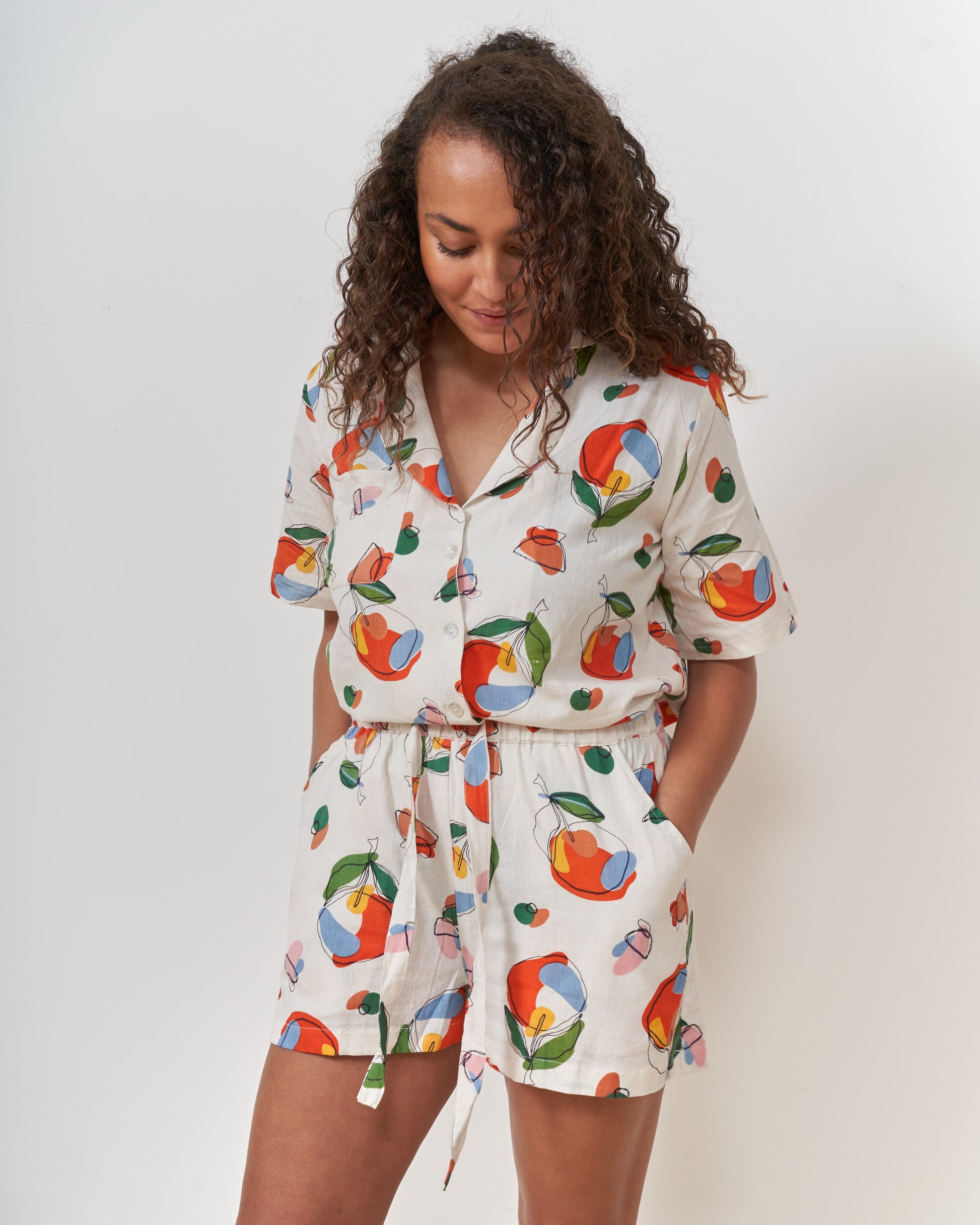 Orange Harvest Drawstring Shorts