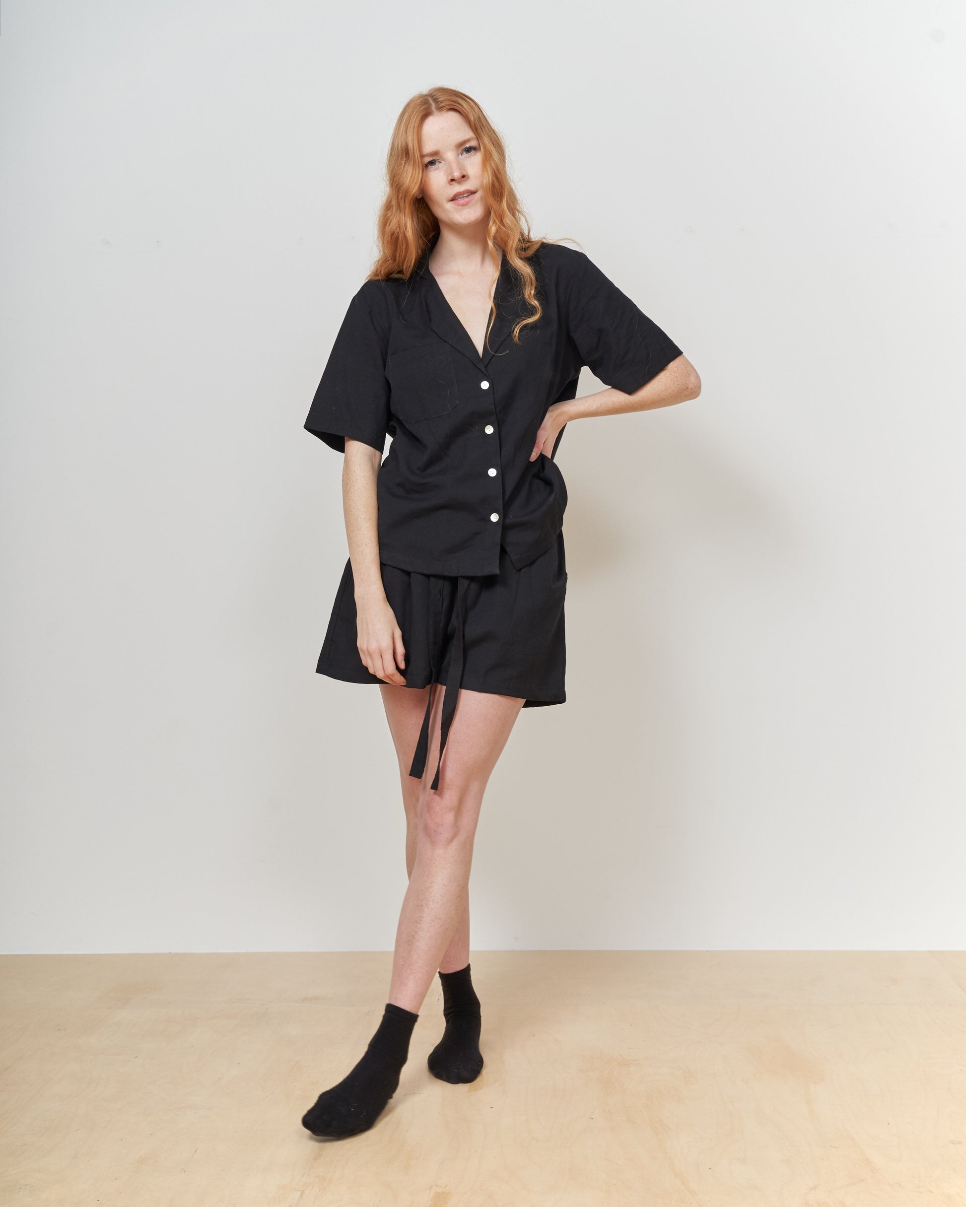 Classic Black Drawstring Shorts