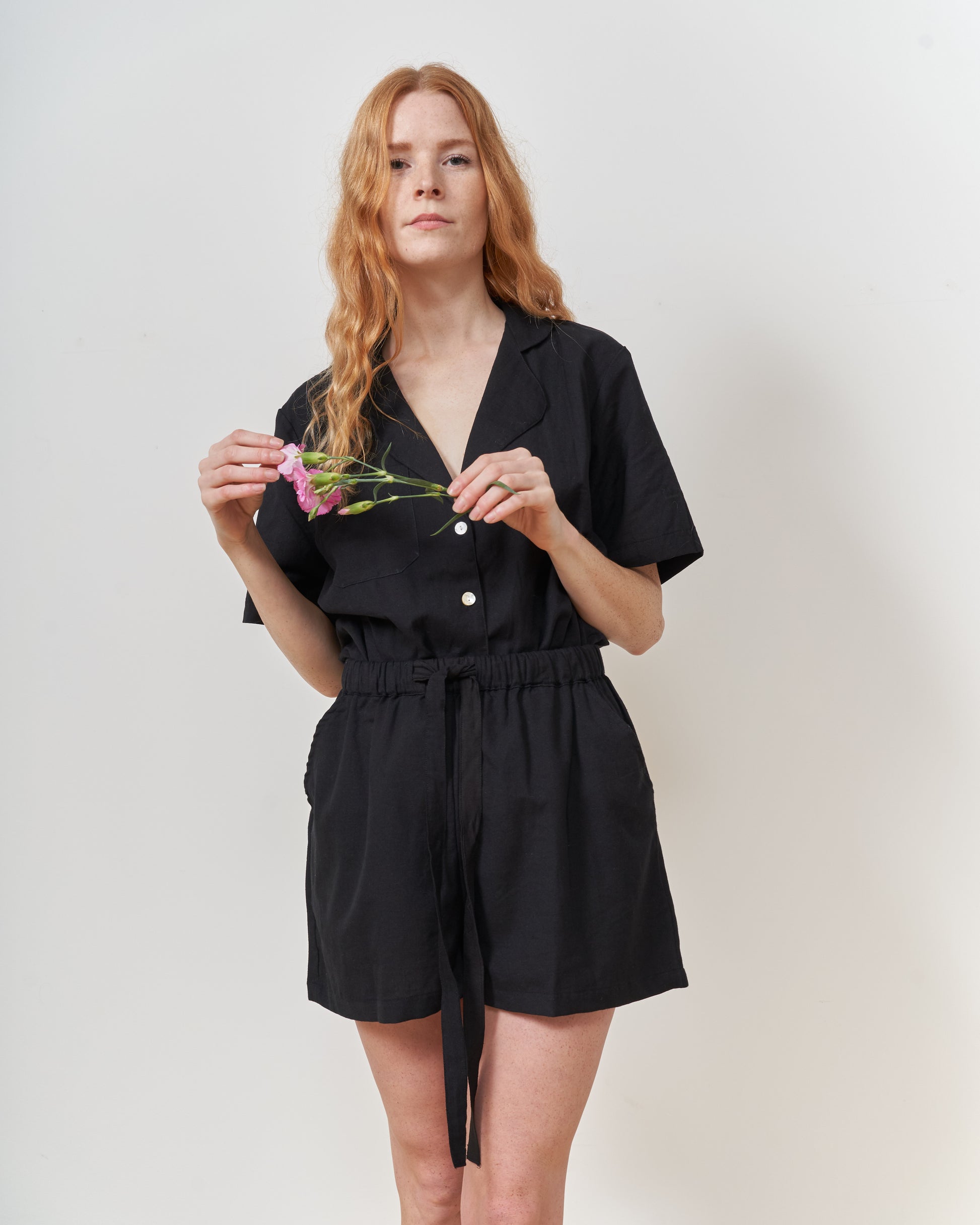 Classic Black Drawstring Shorts