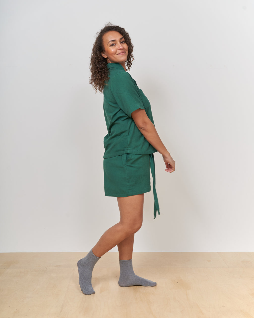 Forest Green Drawstring Shorts