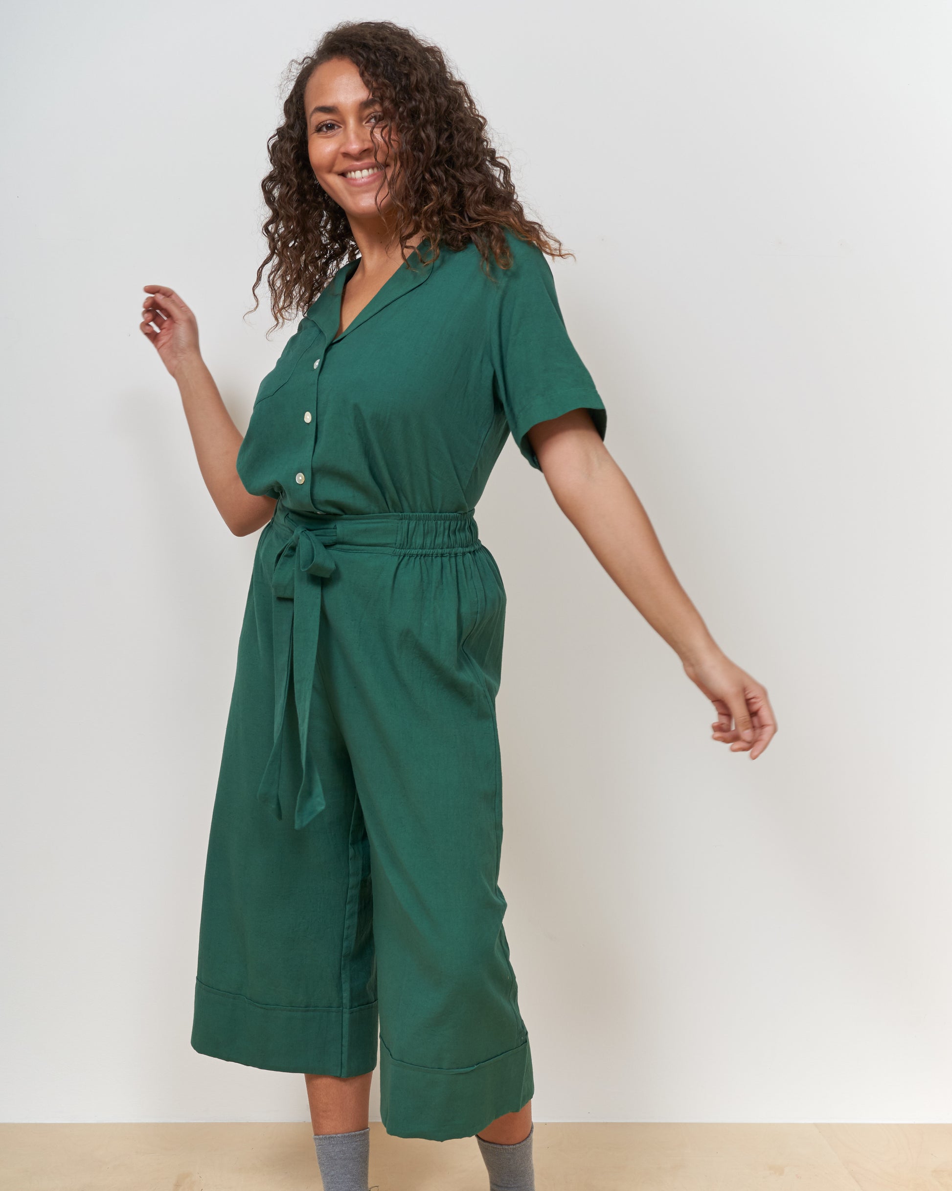 Forest Green Wide Hem Culottes