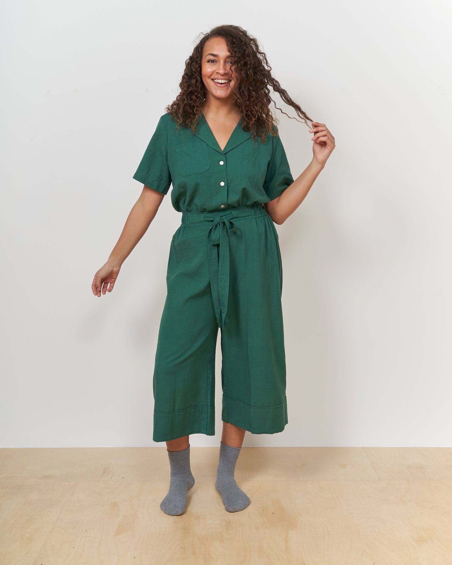 Forest Green Wide Hem Culottes
