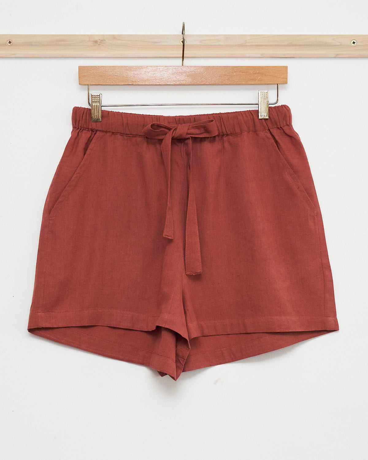 Tobacco Brown Drawstring Shorts